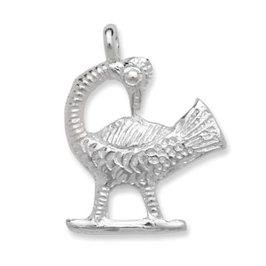 Large Sankofa Bird .925 Sterling Silver Pendant, African Pendant, Gift For Her Him