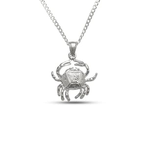 Small Crab Pendant .925 Sterling Silver Pendant, Vintage Pendant