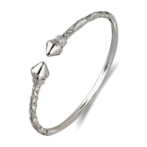 Cone Ends .925 Sterling Silver West Indian Bangle 23.8 Grams, Bangle Bracelet, 1 piece