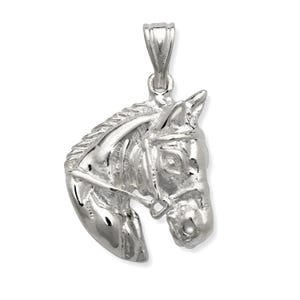 Solid 925 Sterling Silver Horse Pendant Necklace