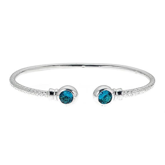 BABY Bracelet, Birthstone 925 Silver Sterling West Indian Bangle with CZ stone, Custom Birthstone Bangle Bracelet, 1 piece
