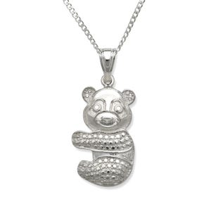 Panda 925 Sterling Silver Pendant Necklace, Panda Bear Jewelry