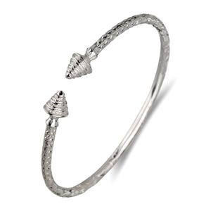 Evergreen .925 Sterling Silver West Indian Bangle, Bangle Bracelet, 1 piece