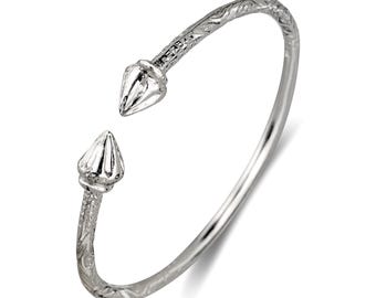 Arrow .925 Solid Sterling Silver West Indian Bracelet, Handmade Bangle Bracelet, 1 piece