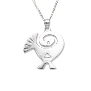 925 Sterling Silver Sankofa Bird Adinkra Pendant Necklace, Birds Necklace, Afrocentric Jewelry