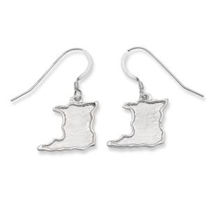 Kleine Trinidad Map 925 Sterling Silber Ohrringe, karibischer Schmuck