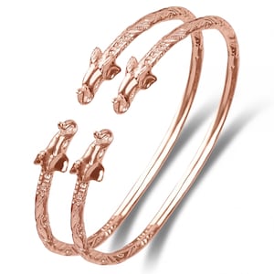 Reiner Kupfer Elefant Westindische Manschettenarmbänder, afrikanischer Schmuck, 1 Paar