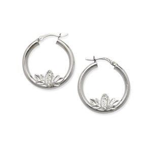 Virgen de Guadalupe 925 Sterling Silver Hoops Earrings, Virgin Mary Earrings, Minimalist Earrings