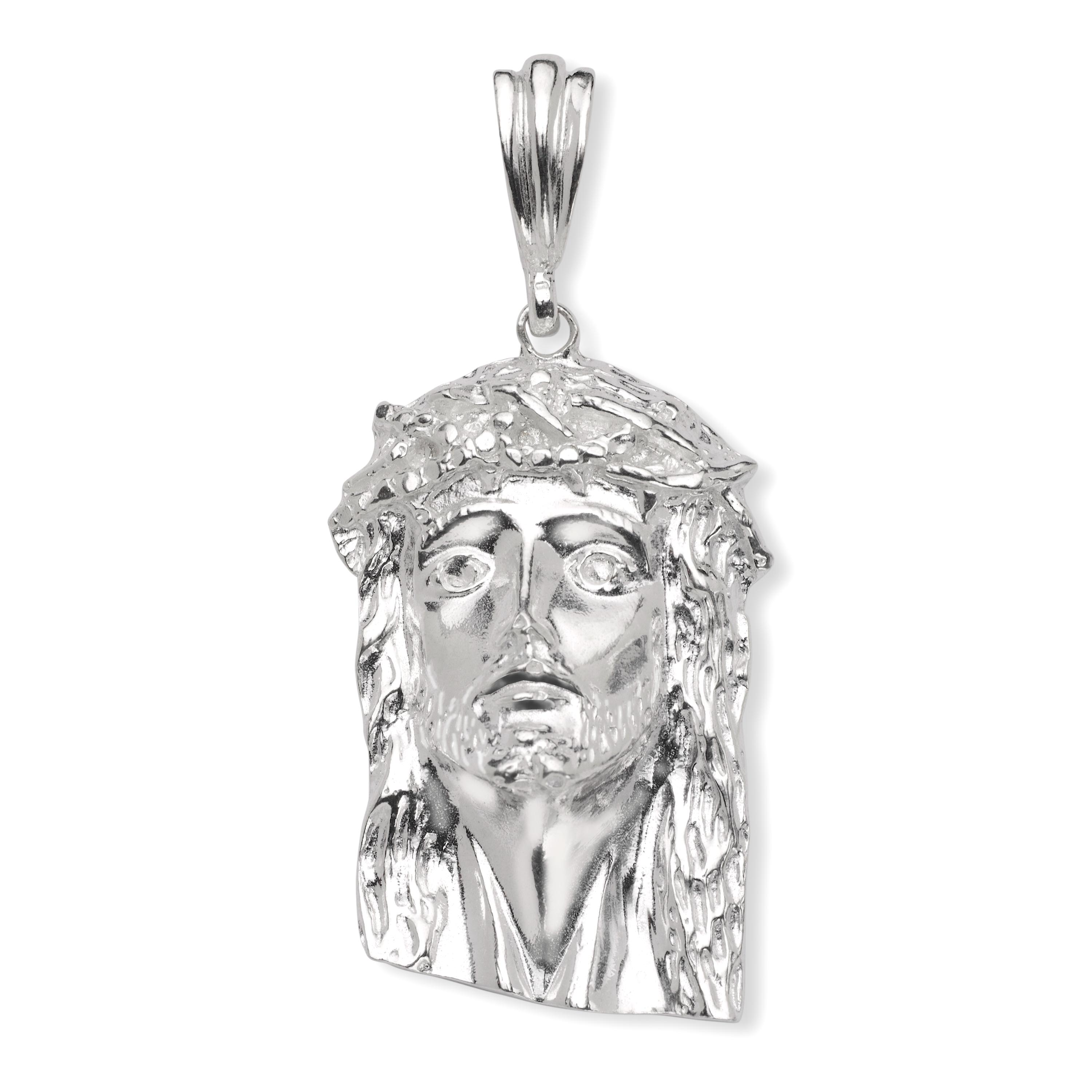 Pendentif tête de Jésus en argent sterling S925 et moissanite