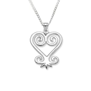 Sankofa .925 Sterling Silver Pendant Necklace, Adinkra SYmbol, Afrocentric Jewelry