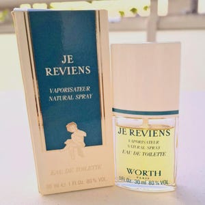 Eau de toilette pour mujer vintage Je Reviens de Worth. Volume de 30 ml. en su caja original .Decada 1970. Parfum discontinuado