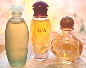 Vintage Yves Rocher Miniature Perfume Set, Orchidee, Nature, Yria