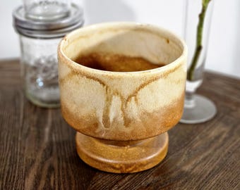 Collectible Haeger Pottery Vase - Brown Glazed Pedestal Planter, Mid-Century Style, Vintage Ceramic Decor