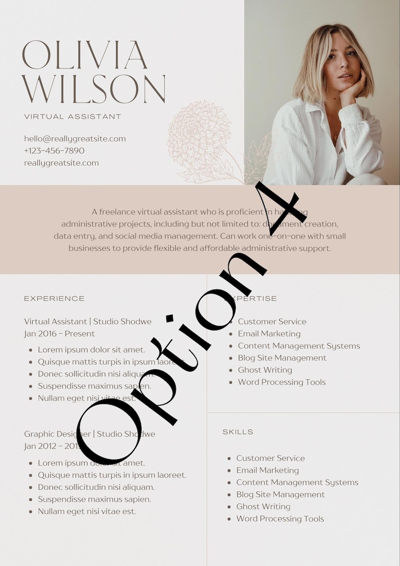 Resume Templates Etsy