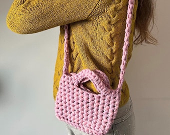 Crochet cross body bag, Small crochet shoulder bag, Mini crochet bag, Small bag crochet