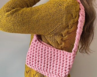 Small crochet shoulder bag, Phone bag crochet, Mini crochet bag, Small bag crochet | Long shoulder strap