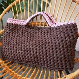 Gehäkelte Laptoptasche, Gehäkelte Shopper-Tasche, Handgemachte gehäkelte Einkaufstasche