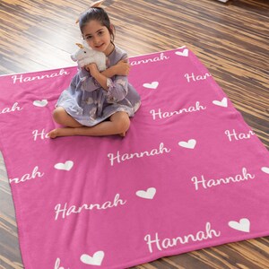 Birthday Gifts Blanket, Personalised Baby Girl Hearts Swaddle Wrap, Heart Blanket, Personalized Blanket, Baby Girl Blanket, Kids Blanket