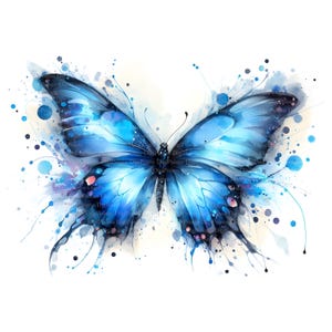 4 Farfalla blu, Download digitale, Senza sfondo, PNG trasparente, Download istantaneo, Modello di stampa