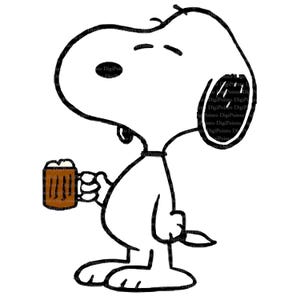 Coffee Time with Snoopy, Digital Download, No Background, Transparent PNG, Instant Download, Printable