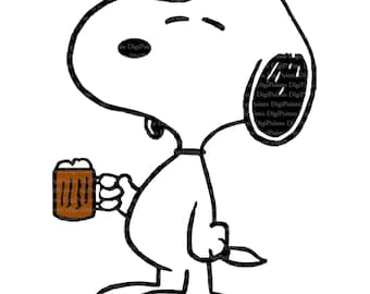 Coffee Time with Snoopy, Digital Download, No Background, Transparent PNG, Instant Download, Printable