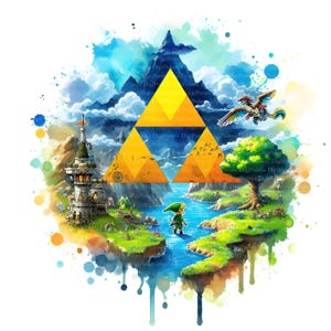 Zelda Welt Clipart, Digitaler Download, JPGs Dateien, sofortiger Download, Druckvorlage
