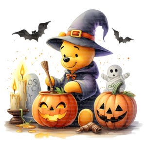 Winnie Pooh Kostüm Halloween, Digitaler Download, ohne Hintergrund, Transparente PNG, sofortiger Download, Druckvorlage