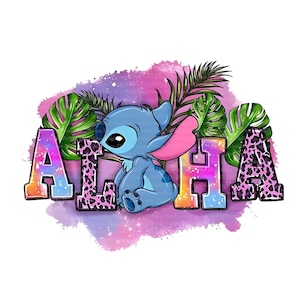 Aloha Stitch, Digitaler Download, ohne Hintergrund, Transparente PNG, sofortiger Download, Druckvorlage