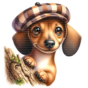 6 Dackelblick Clipart, Digitaler Download, JPGs Dateien, sofortiger Download, Druckvorlage