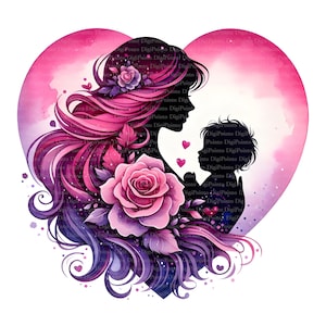 8 Mutterliebe Herz Clipart, Digitaler Download, JPGs Dateien, sofortiger Download, Druckvorlage