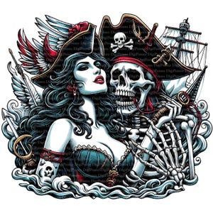 7 Sirene & Pirat Clipart, Digitaler Download, JPGs Dateien, sofortiger Download, Druckvorlage