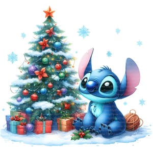 Stitch célèbre Noël Clipart, Téléchargement numérique, Fichiers JPG, Téléchargement instantané, Modèle imprimable