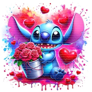 Stitch Rose Image Clipart, Téléchargement numérique, fichiers JPG, téléchargement instantané, modèle d’impression