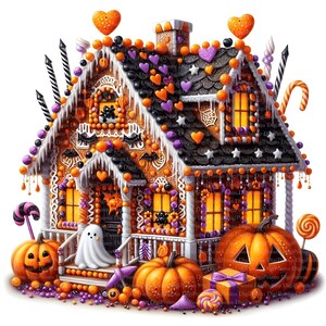Halloween Haus Clipart, Digitaler Download, JPGs Dateien, sofortiger Download, Druckvorlage