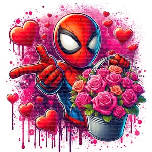 2 Spidey Rosenbild Clipart, Digitaler Download, JPGs Dateien, sofortiger Download, Druckvorlage