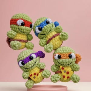 Crochet Ninja Turtles Pattern: Amigurumi Toy PDF (8-9 cm Tall)