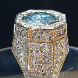 Beautiful Moissanite Ring for men 925 Sterling Silver Moissanite Gemstone Ring Top Quality Moissanite Ring For Men