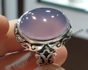 ハンドメイドスターリングシルバーメンズAqeeqリング：パープル