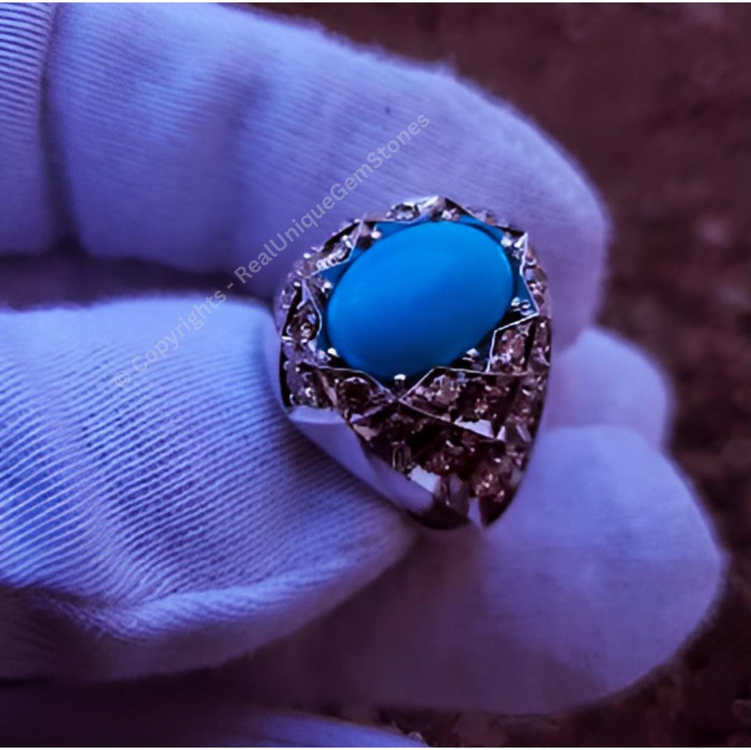 Original Neeshapuuri Feroza Turquoise Ring Ring in Sterling Silver 925 ...