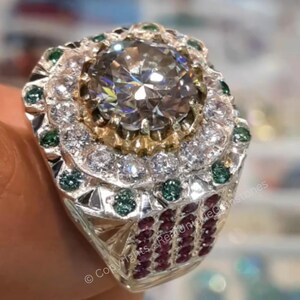 Beautiful Moissanite Ring Unique Design 925 Sterling Silver Moissanite Gem Top Quality Moissanite Ring For Men