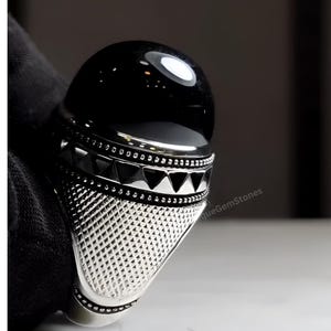 Black Yemeni Aqeeq Agate Ring Handcrafted 925 Sterling Silver Ring Top Quality Black Agate Ring For Men