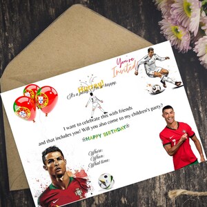 Birthday Invite Card Cristiano Ronaldo DIGITAL