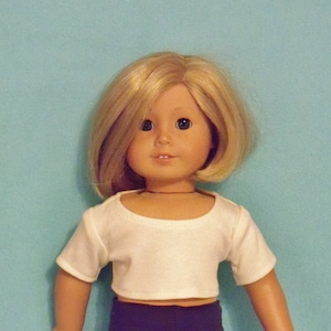 Short Sleeved Crop Top Tee Shirt Available in Multi-Colors for 18 inch Dolls image 2