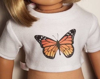 Butterfly Graphic Crop Top for 18 inch Dolls