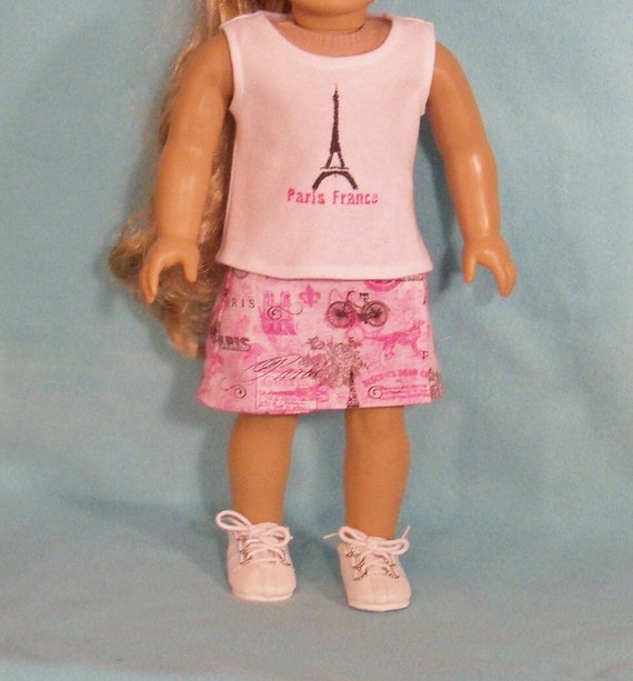 Paris Inspired Travel Outfit with Optional Shoes for 18 inch Dolls
