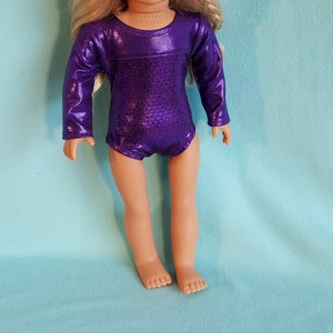Purple  Gymnastic Performance Leotard for 18 inch Dolls