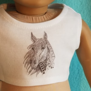 Horse Graphic Crop Top for 18 inch Doll