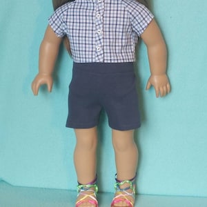 Blue and White Blouse Top with Optional Shoes for 18 or 15 inch Dolls