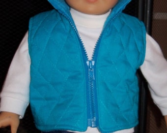 Aqua Blue Ski Jacket for 18 inch Dolls