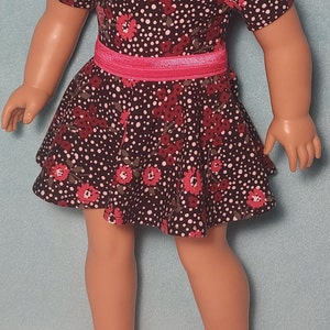 Skater Skirt  Dress for 18 inch Doll plus  Optional Shoes